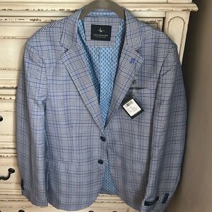 TAILORBYRD COLLECTION MEN'S size 38R CHECK  SUMMER BLAZER